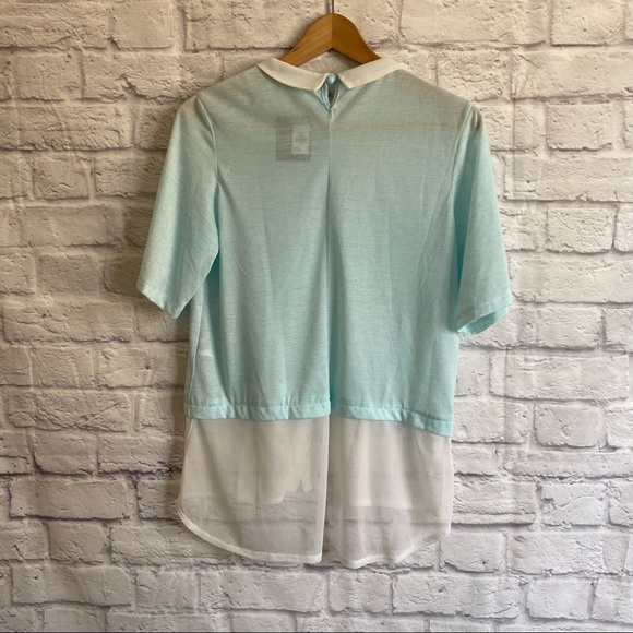 π4/20 ATMOSPHERE Peter Pan Collar Mock Layer Top - Picture 5 of 7